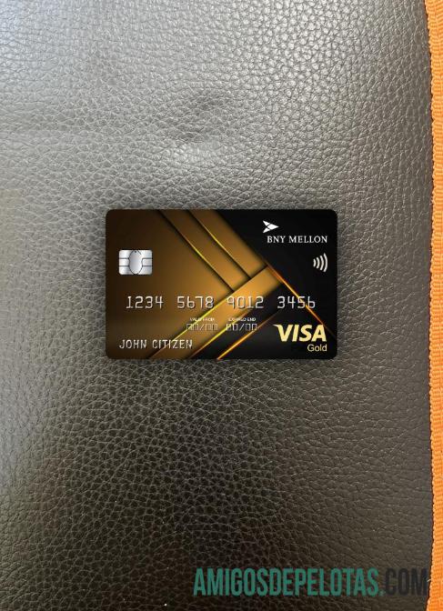 Banco dos EUA de Nova York Mellon Visa Gold Card Photolook Front amostra